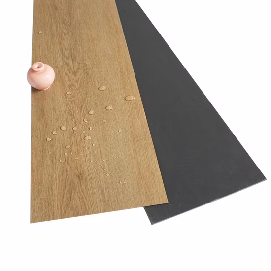 Piastrelle per pavimenti in vinile PVC LVT noce nero con retro a secco/incollaggio